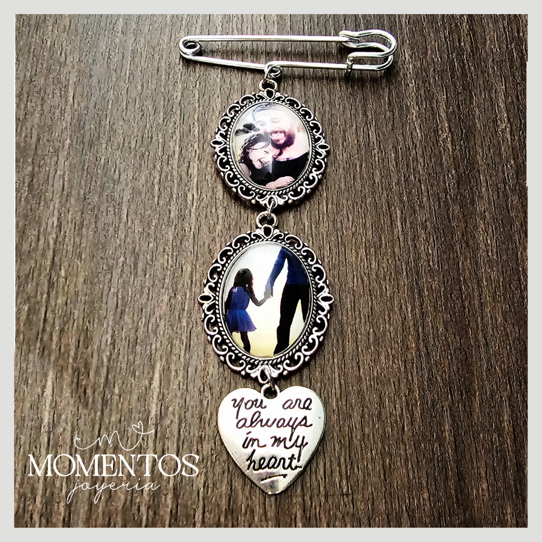 Broche con Dos Fotografías Personalizadas