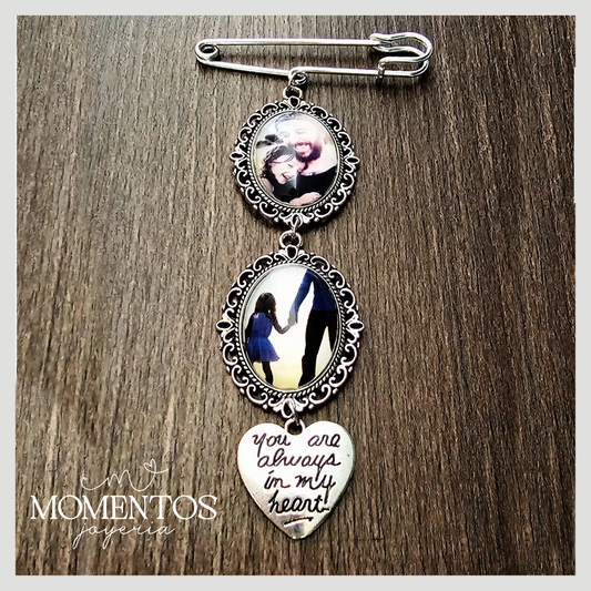 Broche con Dos Fotografías Personalizadas