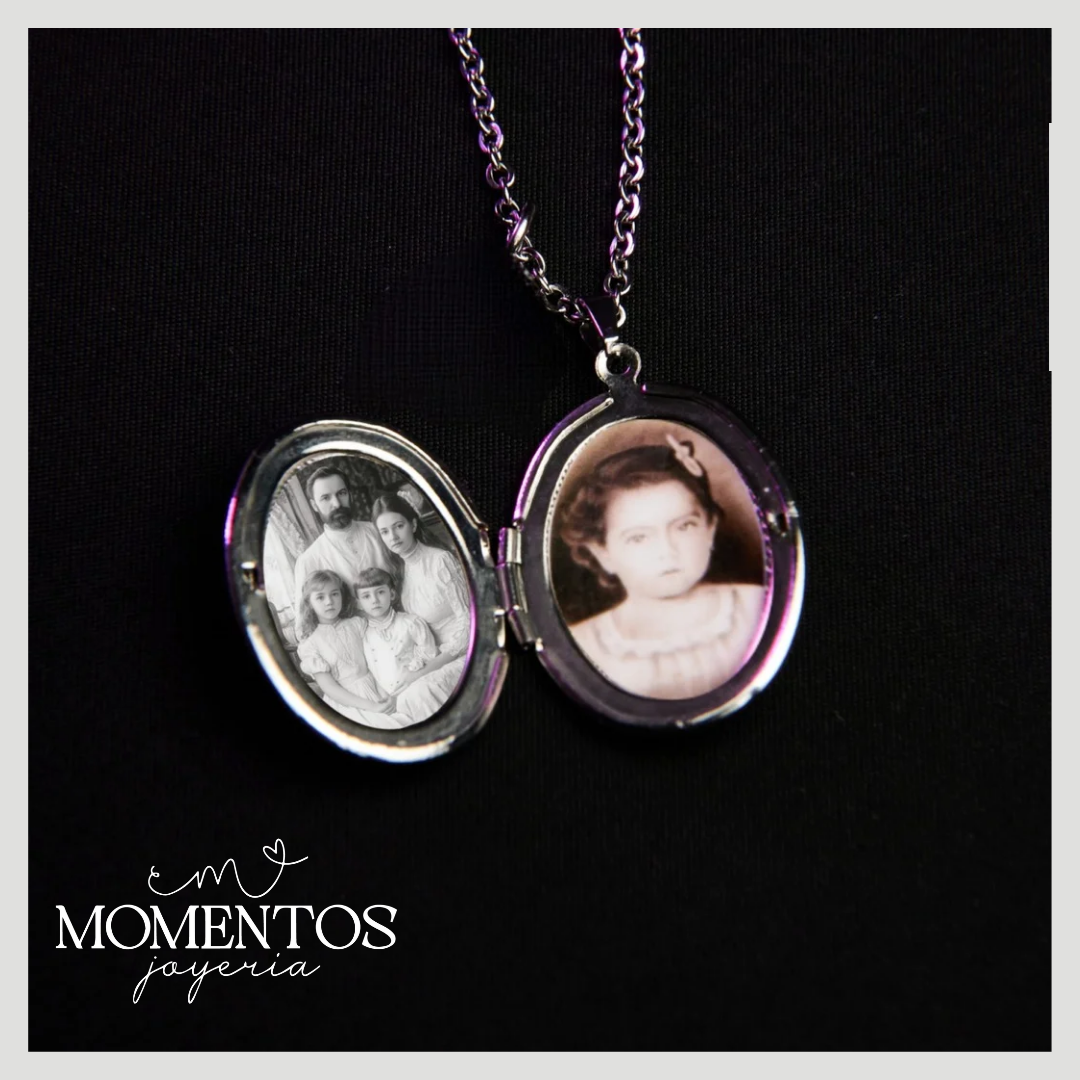 Collar Relicario Ovalado con Fotografía Personalizada