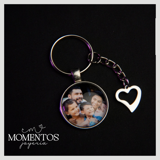 Llavero Una Vista Redondo con Fotografía Personalizada