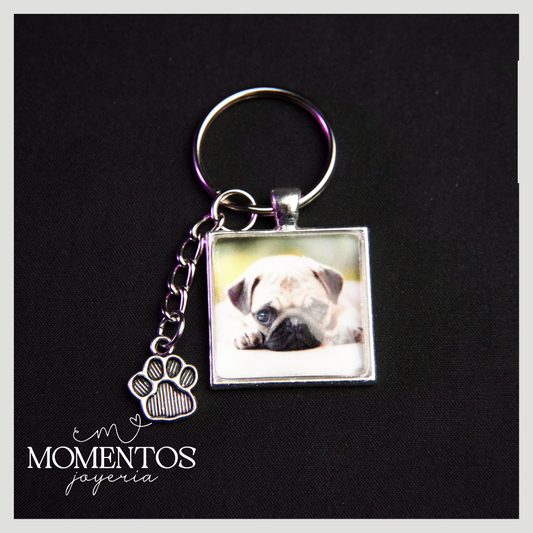 Llavero Una Vista Cuadrado con Fotografía Personalizada