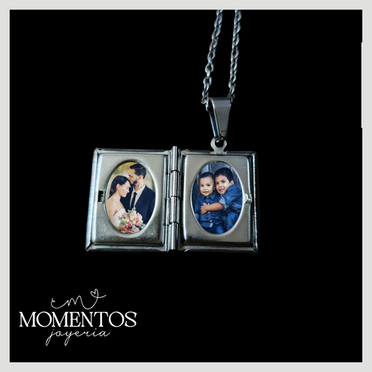 Collar Relicario Libro con Fotografía Personalizada