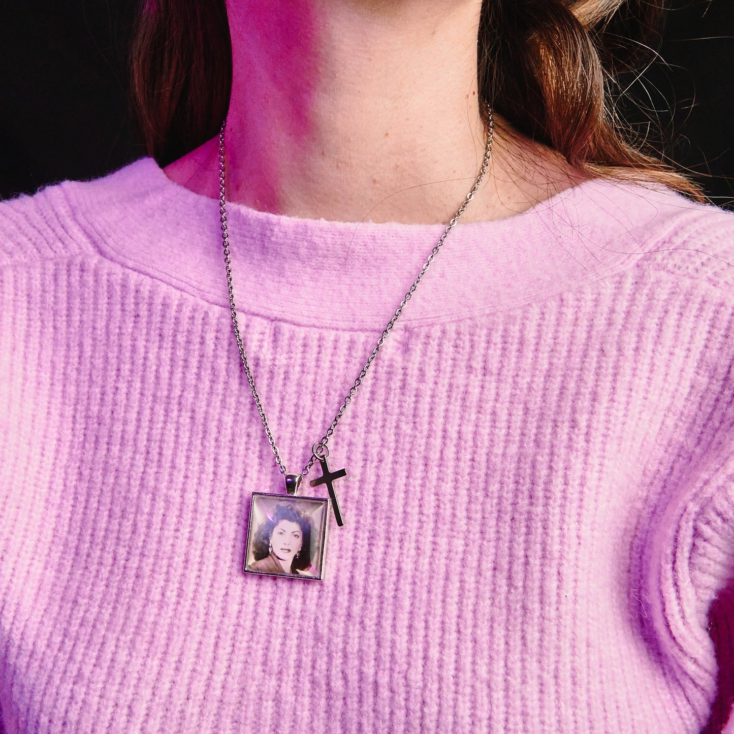 Collar Una Vista Cuadrado con Fotografía Personalizada