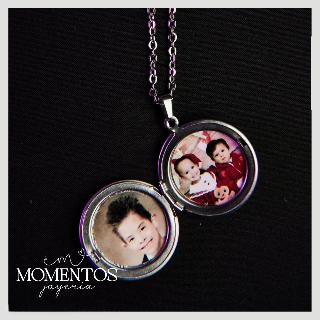 Collar Relicario Redondo con Fotografía Personalizada