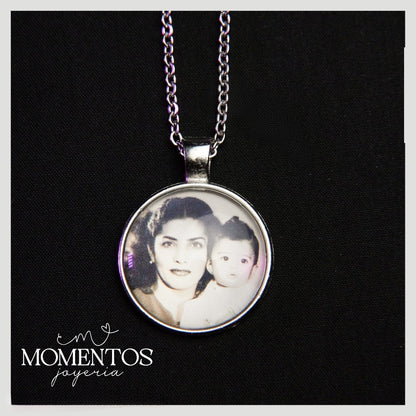 Collar Una Vista Redondo con Fotografía Personalizada