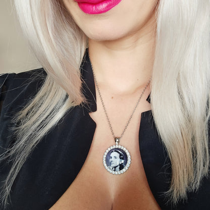 Collar Una Vista Brillante Redondo con Fotografía Personalizada