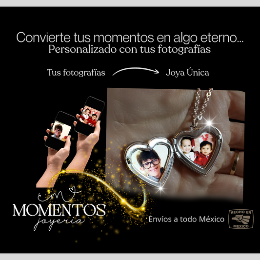 Collar Relicario Corazón con Fotografía Personalizada