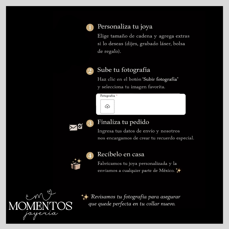 Collar Mini Momentos - 4 Fotografías Personalizadas