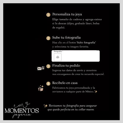 Collar Mini Momentos - 4 Fotografías Personalizadas