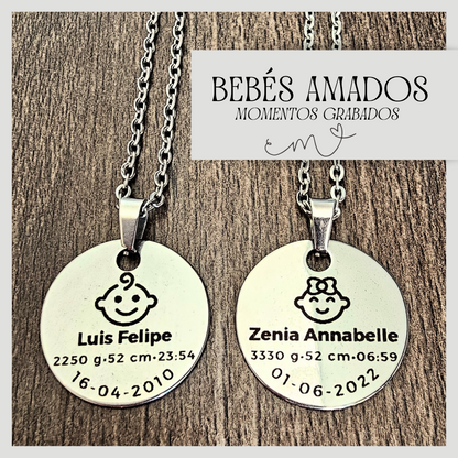 Collar Bebés Amados con Datos Personalizados