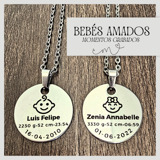 Collar Bebés Amados con Datos Personalizados