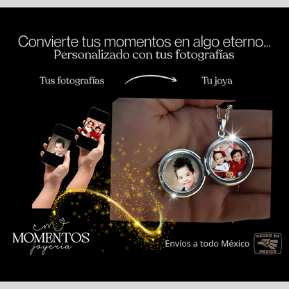 Collar Relicario Redondo con Fotografía Personalizada