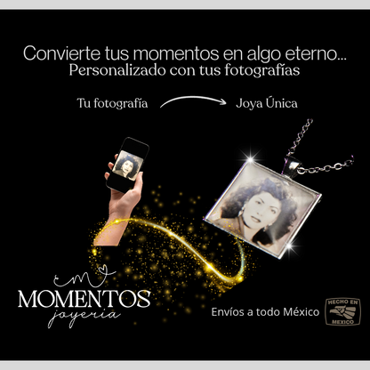 Collar Una Vista Cuadrado con Fotografía Personalizada