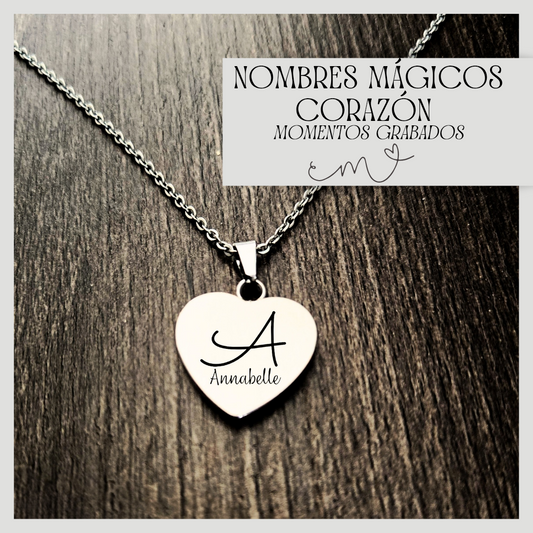 Collar Corazón con Inicial y Nombre Personalizado