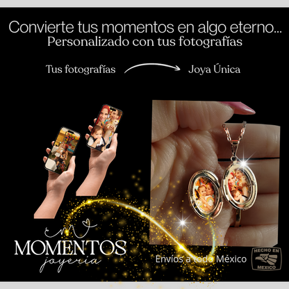 Collar Relicario Mini Ovalado con Fotografía Personalizada