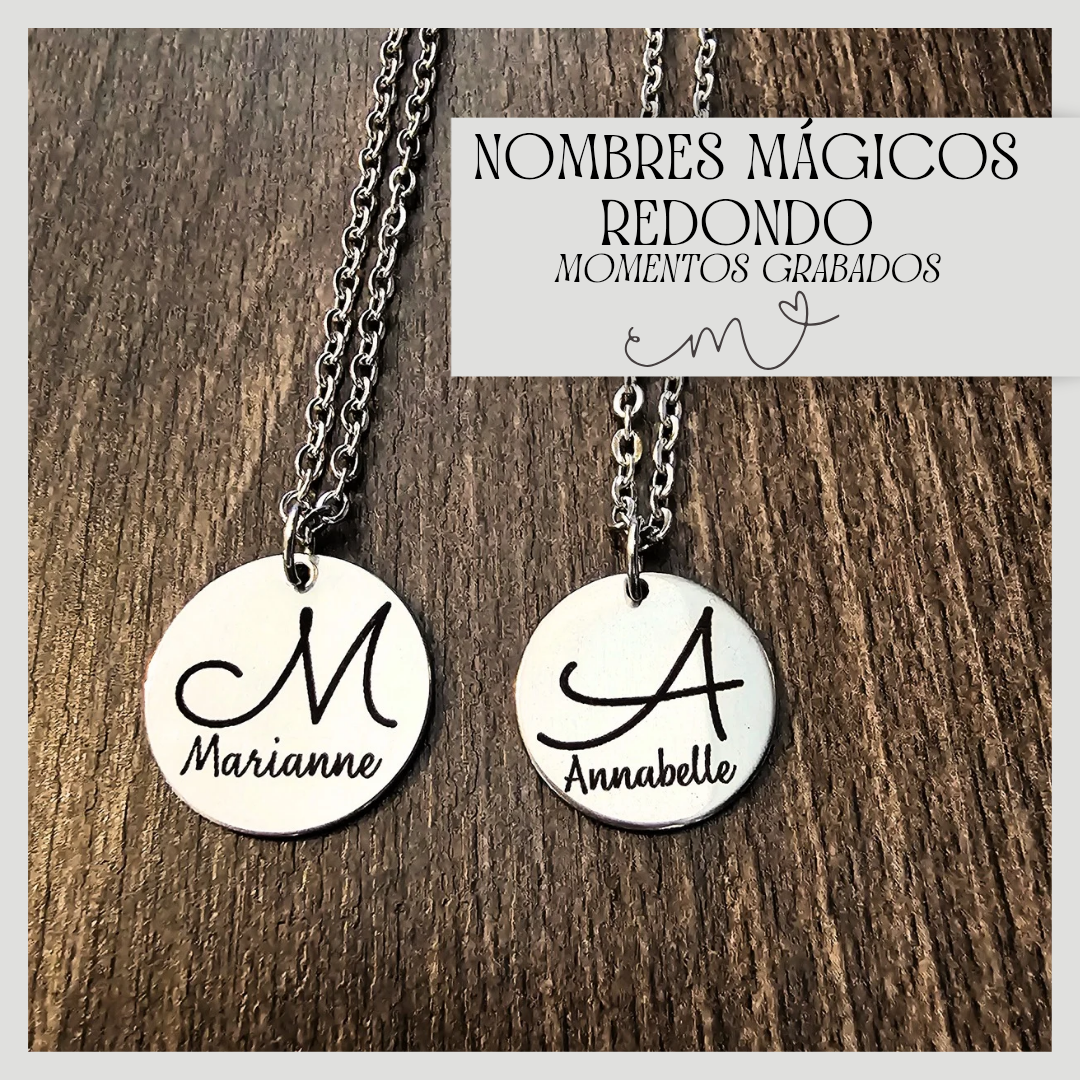 Collar Redondo con Inicial y Nombre Personalizado