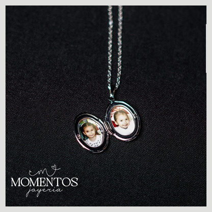Collar Relicario Mini Ovalado con Fotografía Personalizada