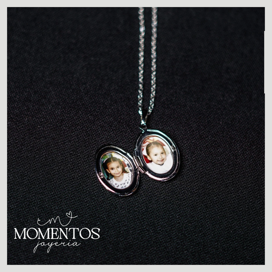 Collar Relicario Mini Ovalado con Fotografía Personalizada