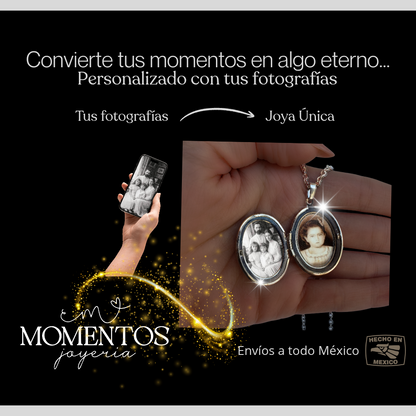 Collar Relicario Ovalado con Fotografía Personalizada