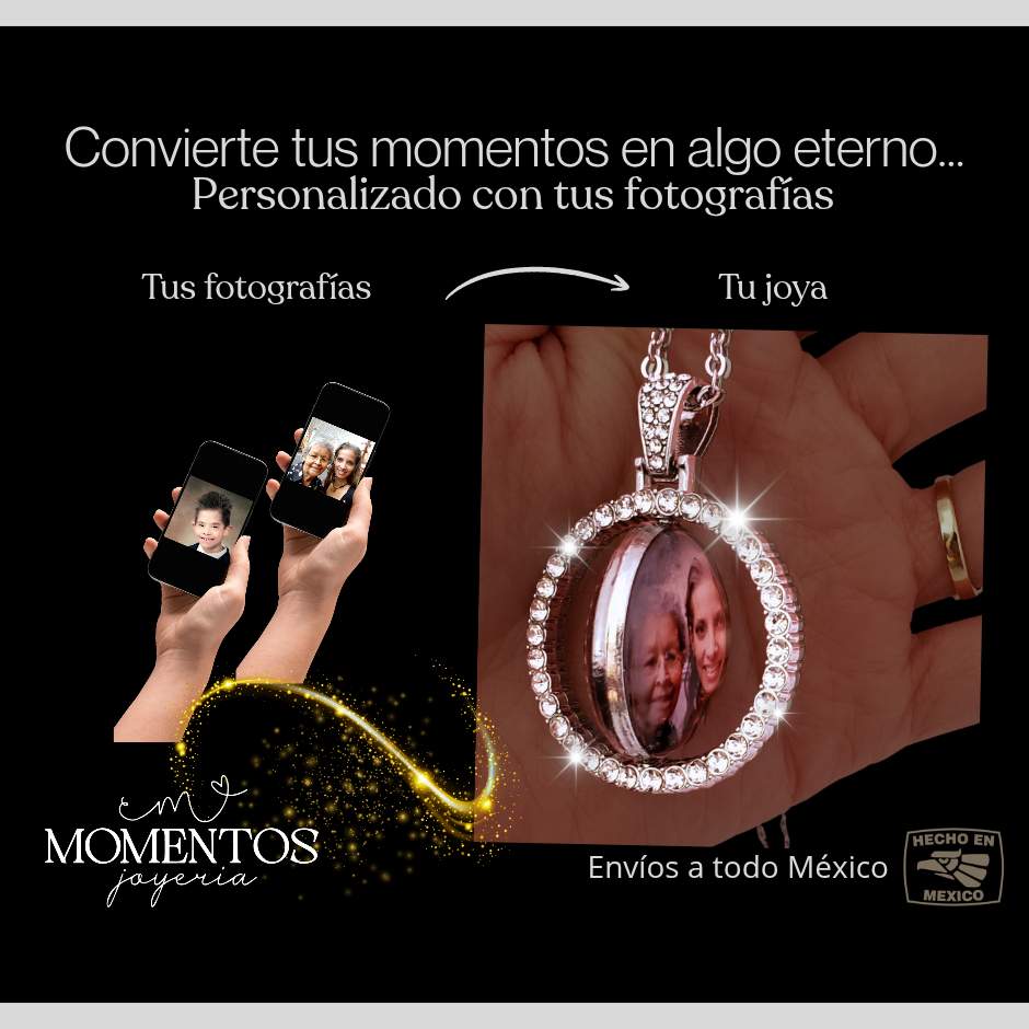Collar Doble Vista Redondo - 2 Fotografías Personalizadas